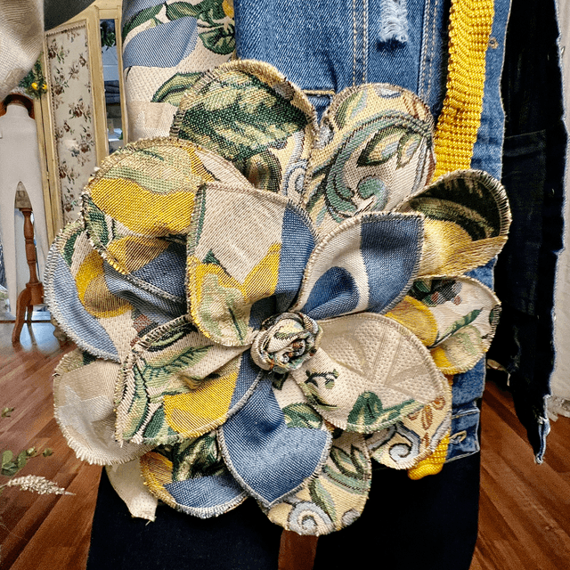 Denim lemon flower