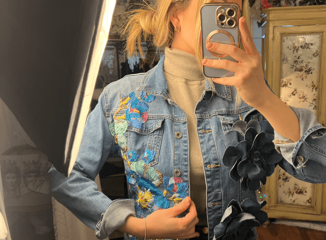 Denim flower