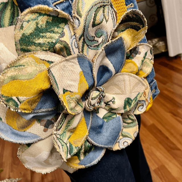 Denim lemon flower